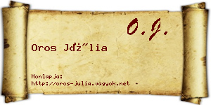 Oros Júlia névjegykártya