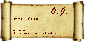 Oros Júlia névjegykártya